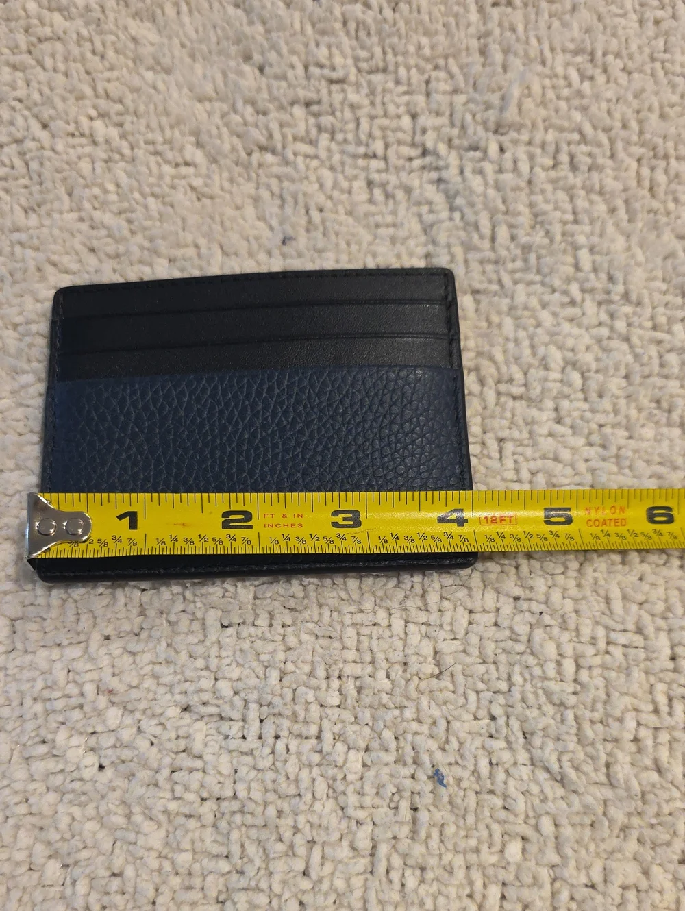 Michael Kors Black & Navy Leather Card Holder Small Like New Mens Women
